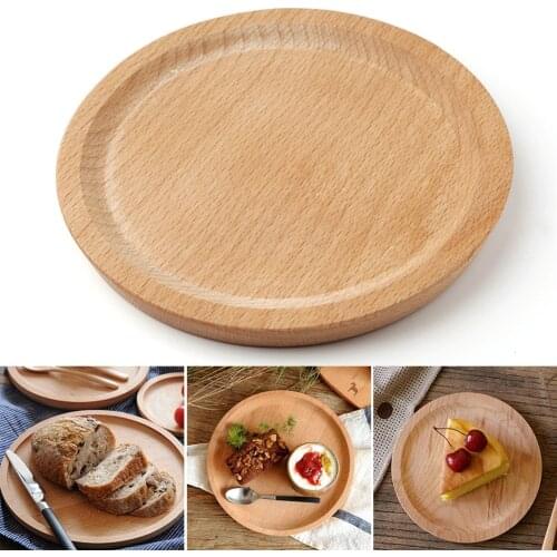 Wood Snack Round Plate Kitchen Eco-friendly Food Storage Plate Cheese Sushi Appetizers Home Dinner Serving Plate Accessories