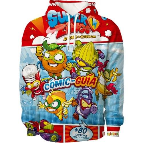 Super Zings Printed kids Long Sleeve Hoodie Funny Boys Girls Cotton Hoodies Sweatshirts Superzings hooded Pullover for Children