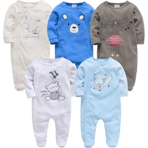 Kavkas Roupa De Bebes Infantil Menina Full Sleeve Newborn Baby Boy Rompers Set 2pc 3pc 5pcs Clothing Set