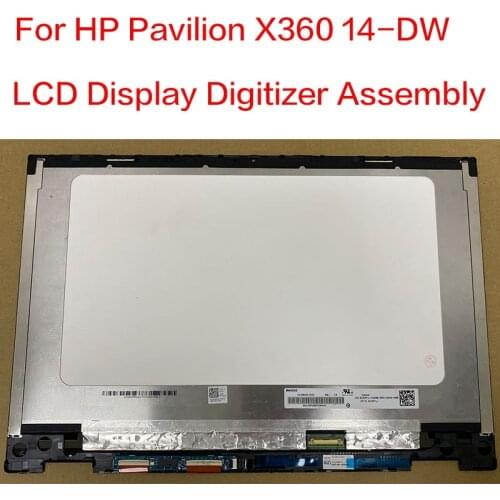 For HP Pavilion X360 14-DW0027NS Laptops Touch Screen LCD Display Digitizer Assembly with frame 1366*768 1920*1080