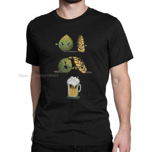 Beer Fusion Men T Shirt Bar Alcohol Ale Drink Funny Tees Short Sleeve Crew Neck T-Shirts Cotton Gift funny Clothes