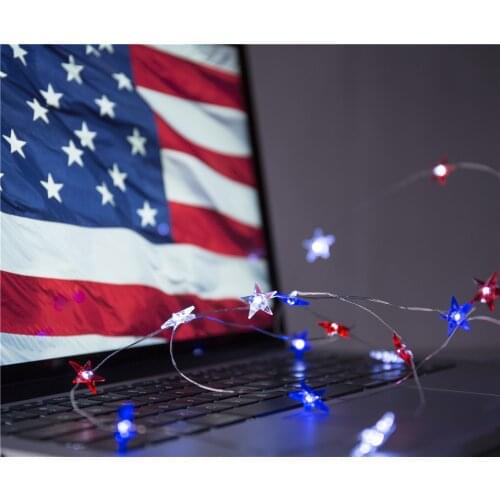 30 LED Red Blue White Star String fairy lights with AA battery operated garlands for Christmas Party wedding Holiday Decoration
