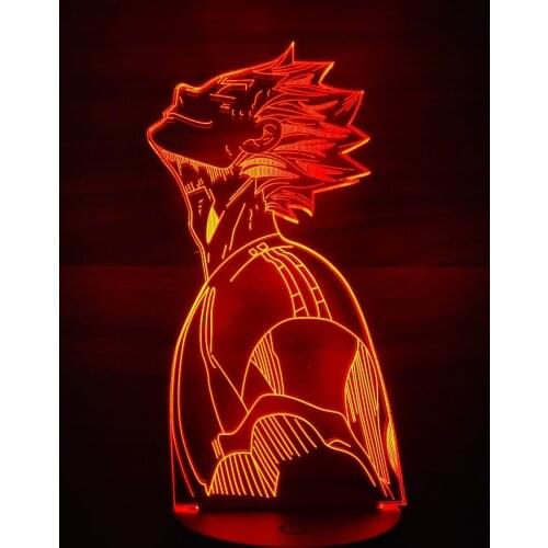 Haikyuu Bokuto 3d Night Ligths Anime Led Figure Xmas Gift Color Changing Table Lamp Decoration Hinata Lighting