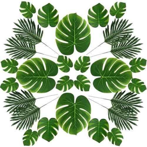 Artificial Tropical Palm Leaves for Hawaiian Party Home Garden Decoration Accessories Photography Decorative Leaves