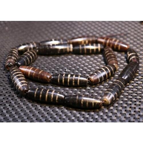 Royal Set of 18 Energy Magic Tibetan Old Agate Healer Medicine dZi Bead Prayer Strand Timestown
