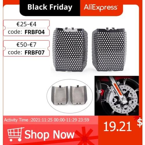 Motorcycle Front Brake Caliper Cover For Harley Touring 2008-2019 V-Rod 2006-2019 Black Protection Guard Cap Stainless Steel