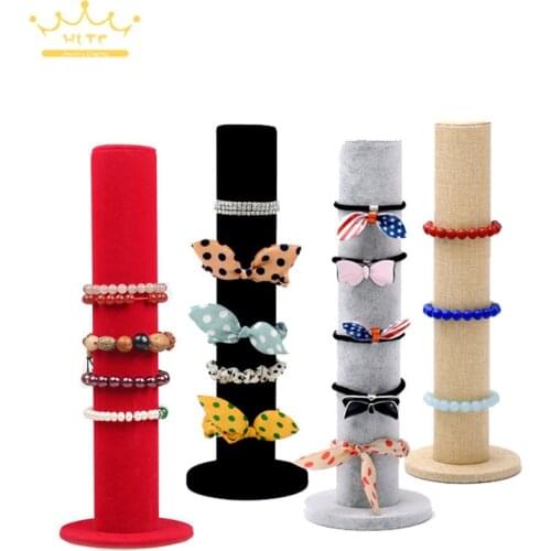 Hot Selling Black or Gray Velvet Bracelet Display Holder Jewelry Receiving for Bracelets Bracelets Organizer Shelf Rack Stand