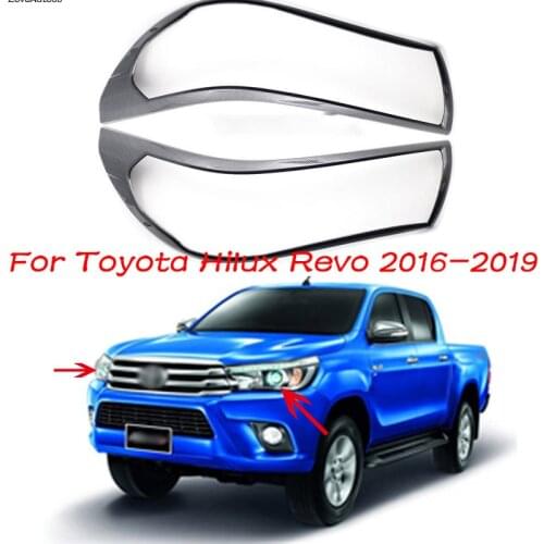 Car ABS Chorme Front Fog Light Lamp Cover Trim Frame Sticker For Toyota Hilux Revo 2016 2017 2018 2019 2020 Car Accessories