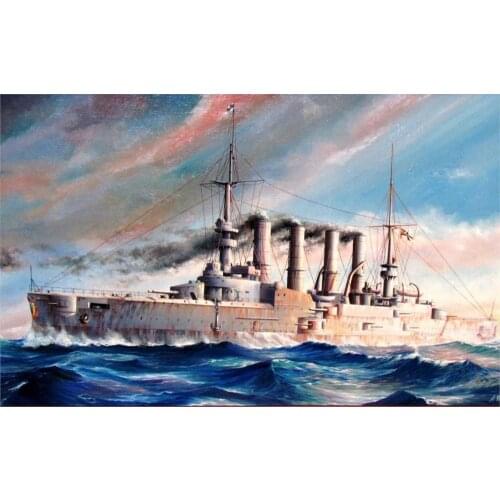 Sea Scharnhorst SMS Scharnhorst armored cruiser the German Imperial Navy WW1 drawing 4 Sizes Home Decoration Canvas Poster Print