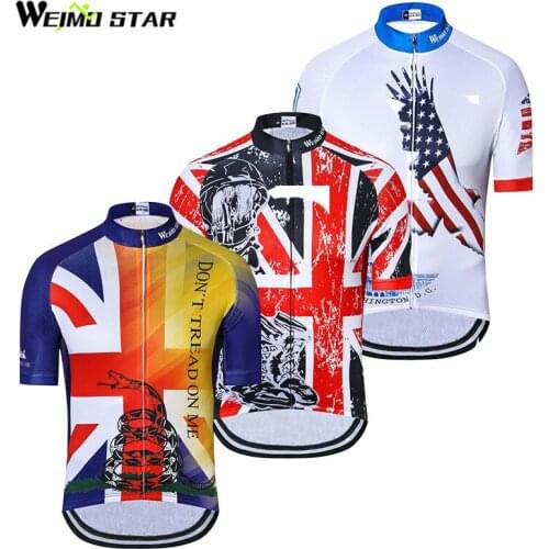UK/USA Style Weimostar pro team Cycling Jersey Men Cycling Clothing Bike Jerseys Breathable Bicycle Clothes Racing Sport Wear