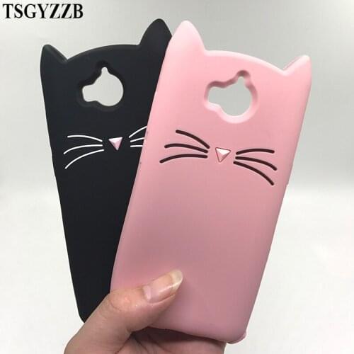 Cat Phone Cases For Huawei P9 P8 Lite 2017 Case Cover 3D Cute Silicone Cat Ears Case For Huawei P Smart Y5 II Y6 2018 2019 Prime