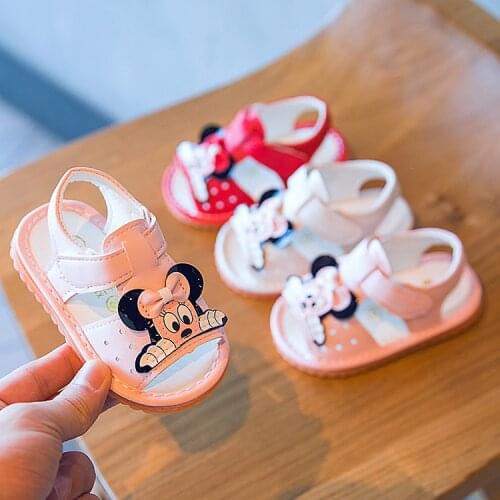 2021 summer new baby baby shoes Mickey girls sandals toddler shoes Disney Princess shoes
