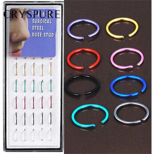 New High Quality Body Piercing Nose Ring Stainless Steel Hoops Rings Body Clip Mixed Color Fashion for Woman Jewelry Gifts