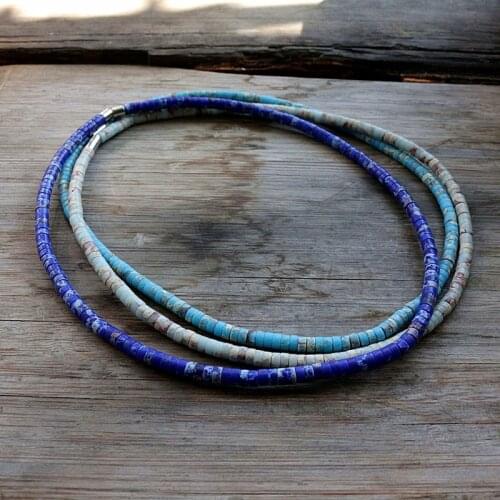 Cylindrical Sediment natural stone bead necklace for women jewelry Dropshipping