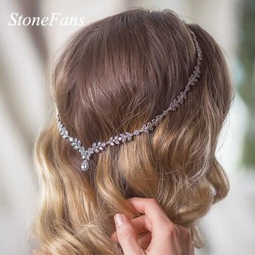 Stonefans Rhinestone Crystal Headband Bridal Tiara Crown Hairbands Luxury Wedding Hair Accessories Wholesale Headpiece Jewelry