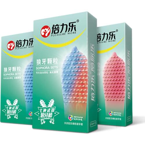 Beilile 10Pcs 3 Kinds of Condoms with Different Experiences Orgasm G-spot Massage Penis Condom Sex and Nail Fun Male Condoms
