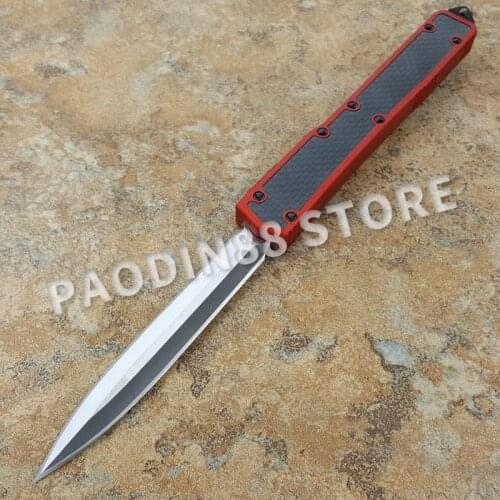 Red Ant Mak II Straight Knife D2 Blade Carbon Fiber Dual Action Tactical Pocket Fixed Blade Knife Fishing EDC Survival Tool