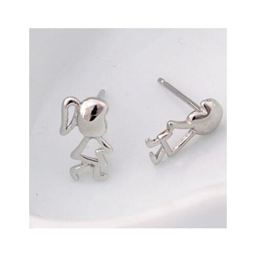 REETI 925 sterling silver Boy girl cartoon Stud Earrings for Women Elegant Wedding Jewelry pendientes mujer moda 2019 Brincos