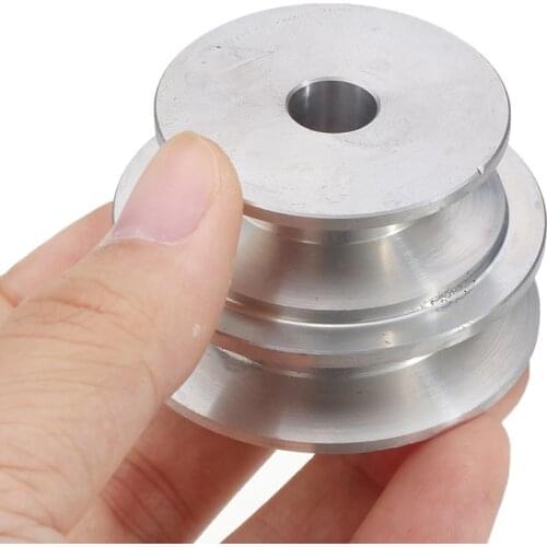 Aluminum Alloy 40&50mm Double Groove Pulley 8-20MM Fixed Bore V-shape Pulley Wheel for 10MM Round Belt