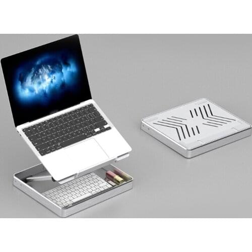 Foldable Laptop Stand Double-layer Heat Release Aluminum Riser PC Bracket 17'' 50LA