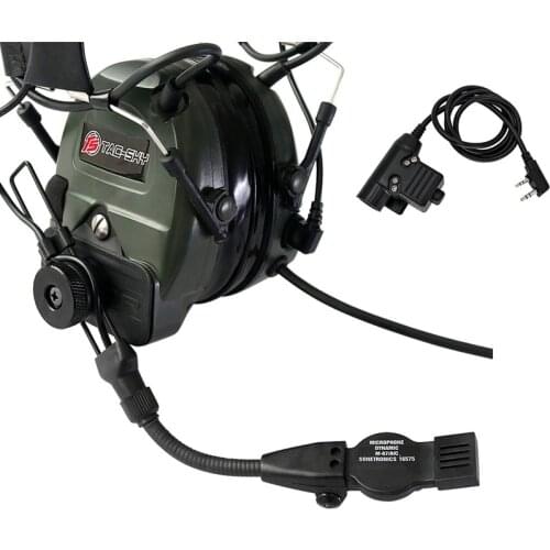 TAC-SKY Tactical headset TCI LIBERATOR Silicone Earmuff Noise Reduction Pickup Outdoor Hunting Sports Military headset+u94ptt