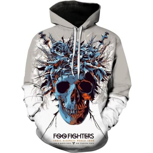 Hoodie 2021 Fall Hot Sale Fashion Top Men and Women Long Sleeve 3D Printing Skull Round Neck Pullover Sweatshirt Clothing