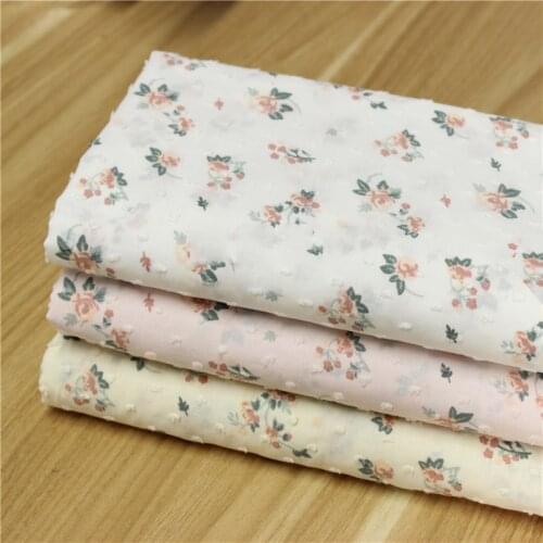 Thin Material High Quality Pure Cotton Jacquard Fabric For Woman Shirt Dress Overpull For Home Textile 50*148cm/Piece telas