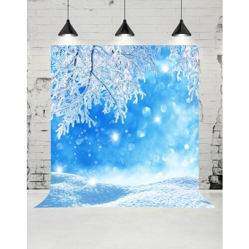 VinylBDS Winter Snow Photography Backdrops Christmas Sunny Photo Studio Bokeh Spots Baby Shower Background for Children Props