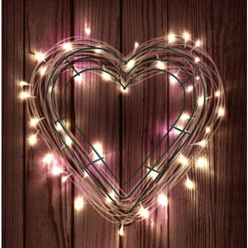 Iron Ring Heart/Round Shaped Wire Garland DIY Home Decoration For Christmas New Year Flower Arrangement Wreath Rings