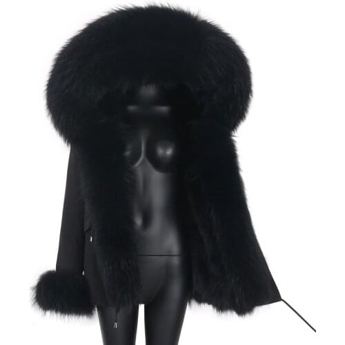 2021 Women Short Parka Natural Real Fox fur Jacket Hooded Female Warm Thick Coat Womens Winter Jacket