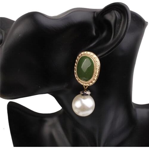 ZA Vintage Simulated Pearl Statement Earrings Women Wedding Party Dangle Drop Earrings Maxi Jewelry Love Christmas Gift 2020