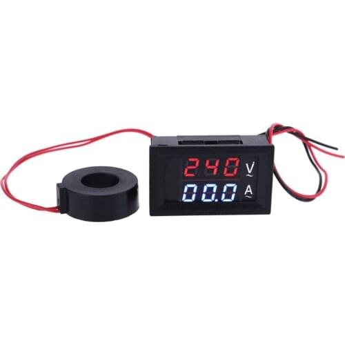 0.28" Digital LCD Voltmeter Ammeter AC 60-500V 10A 50A 100A Voltage Current Meter Tester Detector with Current Transformer A5YD