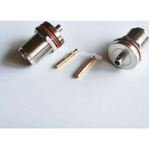 1Pcs N Female Jack bulkhead nut O-ring Solder Semi rigid.141" Cable RG402 Connector