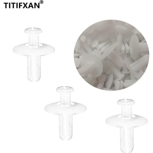 10Pcs 8mm Hole Universal Car Mudguard Bumper White Clips Large Screw Cover Fender Plastic Fasteners Rivet