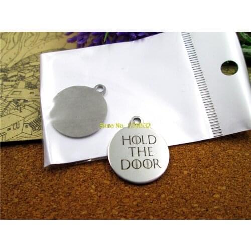 10pcs-stainless steel Charms "HOLD THE DOOR" DIY Charms Pendants for necklace/bracelet/keychain DIY jewelry