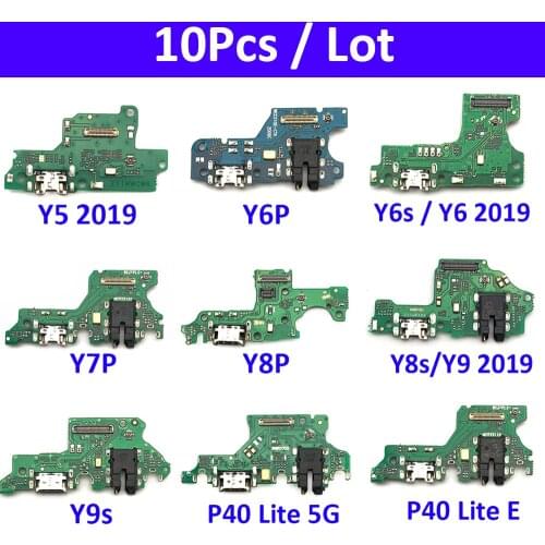 10Pcs USB Charging Port Microphone Dock Connector Board Flex Cable For Huawei Y9S Y6P Y8S Y8P Y7P Y6S P40 Lite 5G / P40 Lite E