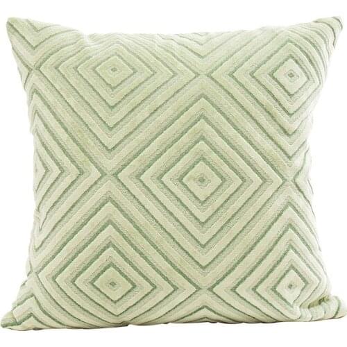 45*45cm yellow green cushion covers no inner flocked decoration cojines decorativos geometric cushion cover for chair X62