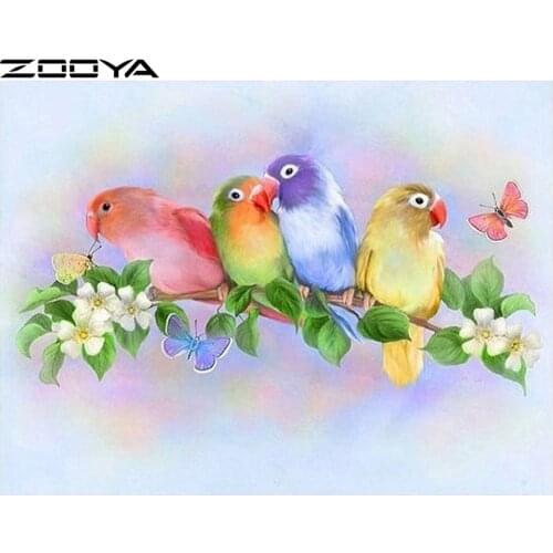 Diamond Embroidery Sale Cross-Stitch Kits Four Birds Two Butterfly Flowers Diamond Painting Embroidered With Rhinestones R645