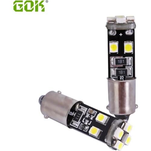 Free shipping wholesale 50pcs BA9S led canbus W5W 194 ba9s 8SMD 1210 led no Error canbus white light ba9s led bulb car styling