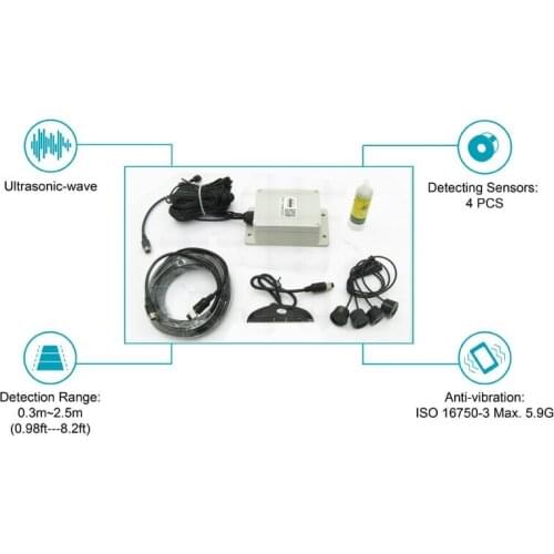 Free shipping high quality LED display four rear ultrasonic 24V truck bus pickup truck parking sensor system