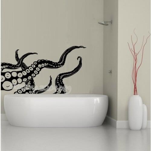 Part Of Octopus Art Wall Stickers Sprut Poulpe Delfish tentacles Wall Decal Bathroom bedroom Home Decor Animals art Mural EA051