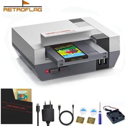 RETROFLAG NESPi 4 CASE Raspberry Pi 4 Case with SSD CASE, Cooling Fan, USB C Power Supply & Heatsinks for Raspberry Pi 4 Model B