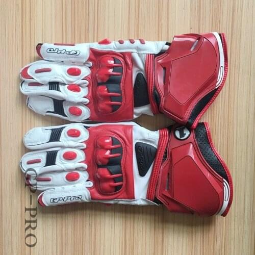New 4 Colors 100% Genuine Leather GP PRO Motorcycle Long Gloves Racing Gloves Driving GP PRO Motorbike Original Cowhide Gloves