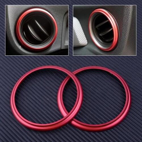 DWCX 2pcs Red Dashboard Car AC Air Vent Outlet Ring Cover Trim Aluminum Sticker Fit For Toyota 86 GT86 Scion FR-S 2012-2018