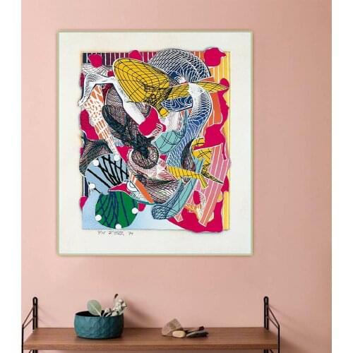 Frank Stella《Limanora, 1994》Canvas Oil Painting Minimalism Artwork Poster Picture Backdrop Wall Hanging Decor Home Decoration