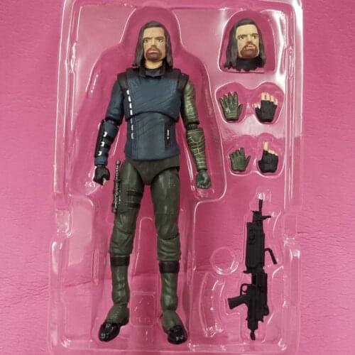 Marvel Heros Bucky Barnes SHF Figure Toys Movie Avengers Endgame Winter Soldier Bucky Hand Made Toy Collectibles PVC Dolls Gift