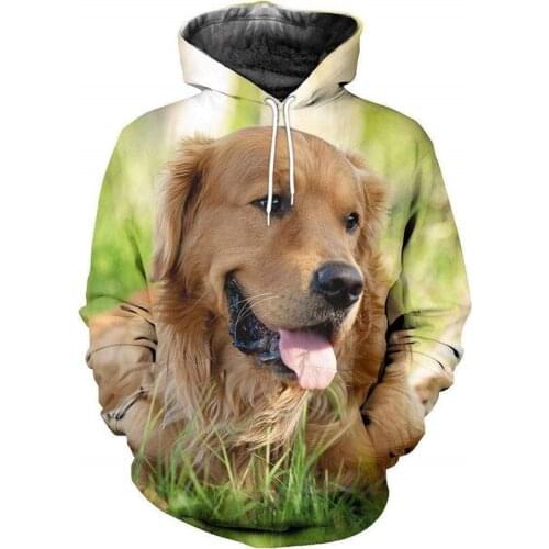 3D full print golden hound art zipper casual shirt fashion street hip hop Hoodie AA