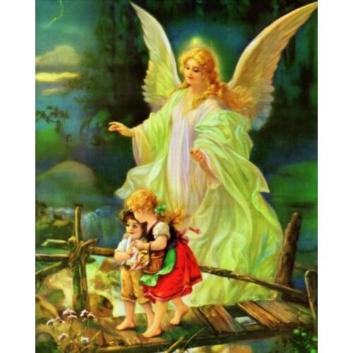 JMINE Div 5D Angel Religious Girl Bridge Full Diamond Painting cross stitch kits art Portrait 3D paint by diamonds