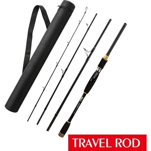 Travel Rod 4 Sections 2.1m/2.4m/2.7m/3.0m Carbon Spinning/Casting Fishing Rod Portable Give away a pole barrel