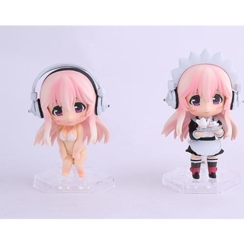 Kawaii Anime Super Sonico Working Set Ver. Painted PVC Action Figures Collectible Model Kids Toys Doll 2pcs/set